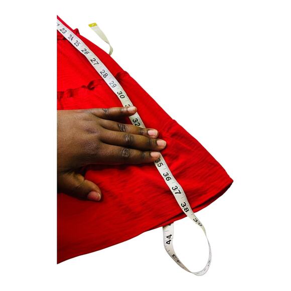 Emma & Michele Womens Tiered Mini Dress Flutter Long Sleeve Red Plus Size 20W - Picture 9 of 9